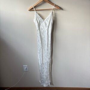 ASTR The Label White Silk Maxi Dress